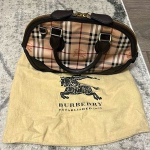 Burberry Haymarket Check Medium Chester Bowling Bag
